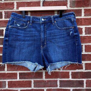 Old Navy Denim Shorts Sz 16 OG Straight High Rise Secret Smooth Pockets Festival